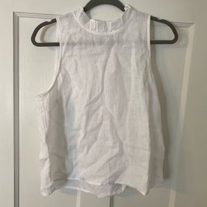 Jcrew NWT white linen ruffle tank medium